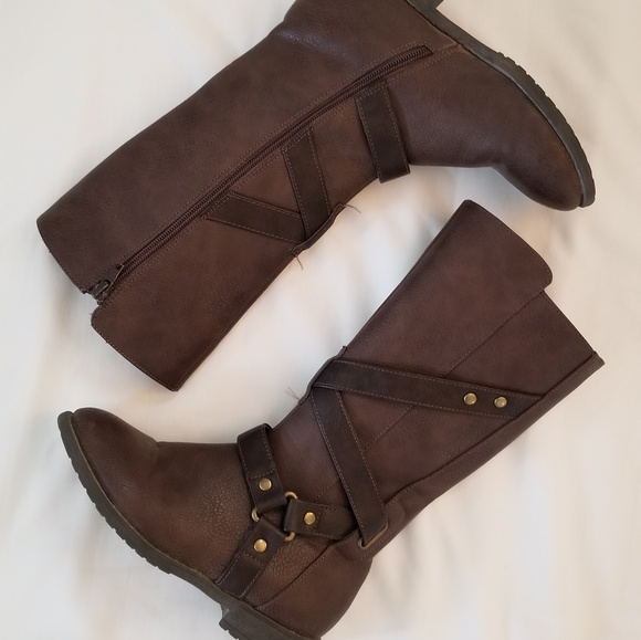 Kenneth Cole Brown Danica Girls Riding Boots Sz 2 - Picture 2 of 8
